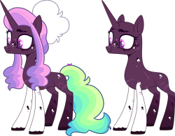 Size: 3468x2686 | Tagged: safe, artist:kurosawakuro, imported from derpibooru, oc, oc only, pony, unicorn, base used, female, high res, magical lesbian spawn, mare, offspring, parent:princess celestia, parent:tempest shadow, simple background, solo, transparent background
