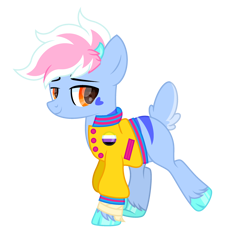Size: 2600x2400 | Tagged: safe, artist:ponkus, imported from derpibooru, oc, oc only, oc:bandy (ponkus), deer, deer pony, original species, pony, bandage, clothes, cloven hooves, cute, deer tail, high res, horns, jacket, nonbinary, pride, simple background, solo, stripes, tail, transparent background, unknown species, unshorn fetlocks, varsity jacket