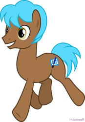 Size: 1391x2000 | Tagged: safe, artist:luckreza8, artist:rjp.rammy, imported from derpibooru, oc, oc only, oc:rammy junior, earth pony, pony, male, show accurate, simple background, smiling, solo, stallion, transparent background, vector