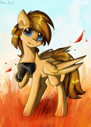 Size: 1574x2196 | Tagged: safe, artist:yuris, imported from derpibooru, oc, oc only, oc:sharpwing, pegasus, pony, autumn, butt, camera, cute, male, pegasus oc, plot, solo, wind