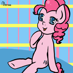 Size: 1024x1024 | Tagged: safe, artist:wrath-marionphauna, imported from derpibooru, pinkie pie, earth pony, pony, digital art, solo, tongue out