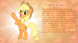 Size: 1280x719 | Tagged: safe, artist:andoanimalia, imported from derpibooru, applejack, earth pony, pony, bio, bipedal, hoof in air, looking at you, raised hoof, vector