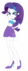 Size: 1600x4050 | Tagged: safe, artist:lobo299, imported from derpibooru, rarity, equestria girls, bare shoulders, deviantart watermark, hand on hip, obtrusive watermark, sexy, simple background, sleeveless, solo, strapless, vector, watermark, white background