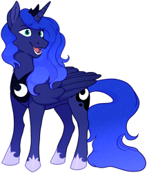 Size: 893x1048 | Tagged: safe, alternate version, artist:malphym, imported from derpibooru, princess luna, alicorn, pony, crown, cute, female, hoof shoes, jewelry, lunabetes, mare, regalia, simple background, solo, transparent background