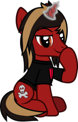 Size: 706x1106 | Tagged: safe, artist:lightningbolt, derpibooru exclusive, imported from derpibooru, pony, unicorn, .svg available, all time low, boop, clothes, dreamworks face, glowing, glowing horn, horn, jack barakat, looking at you, male, ponified, self-boop, shirt, show accurate, simple background, sitting, solo, stallion, svg, t-shirt, transparent background, vector