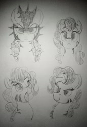 Size: 1512x2193 | Tagged: safe, imported from ponybooru, oc, oc only, oc:rampage, earth pony, pony, fallout equestria, fallout equestria: project horizons, fanfic art, female, mare, monochrome, solo, traditional art