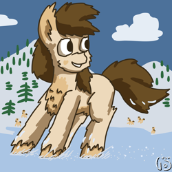 Size: 2000x2000 | Tagged: safe, artist:vohd, imported from derpibooru, oc, oc only, earth pony, pony, ice skating, snow, snowpony (species), taiga pony, yakutian horse