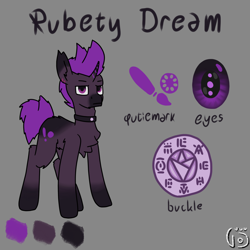 Size: 2000x2000 | Tagged: safe, artist:vohd, imported from derpibooru, oc, oc only, oc:rubety dream, unicorn, reference sheet, simple background