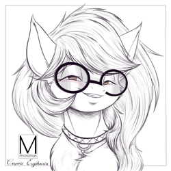 Size: 2000x2000 | Tagged: safe, artist:maximus, imported from derpibooru, oc, oc only, oc:cosmic euphoria, pony, chest fluff, glasses, high res, solo