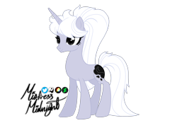 Size: 2360x1640 | Tagged: safe, artist:mistress midnight, imported from derpibooru, oc, oc only, oc:sew shiny, pony, unicorn, dark eyes, eyelashes, eyeliner, eyeshadow, large cutie mark, long hair, makeup, mane, show accurate, signature, simple background, smiling, solo, tail, tall, transparent background, white hair