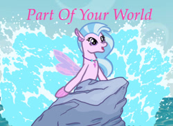 Size: 708x515 | Tagged: safe, artist:wavebreeze234, imported from derpibooru, silverstream, seapony (g4), female, jewelry, necklace, smiling, the little mermaid