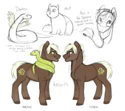 Size: 2587x2302 | Tagged: safe, artist:royvdhel-art, imported from derpibooru, oc, oc only, oc:kevin, cat, earth pony, pony, snake, bust, coils, colored hooves, earth pony oc, glasses, high res, lineart, male, reference sheet, stallion, story included, wings