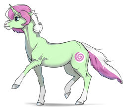 Size: 2789x2399 | Tagged: safe, artist:whitearbalest, imported from derpibooru, oc, oc only, oc:minty horn, pony, unicorn, female, high res, mare, simple background, smiling, solo, white background