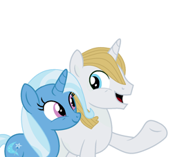 Size: 1222x1111 | Tagged: safe, artist:brightstar40k, imported from derpibooru, prince blueblood, trixie, pony, unicorn, bluetrix, female, male, shipping, simple background, smiling, straight, white background