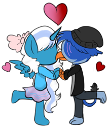 Size: 736x864 | Tagged: safe, artist:soulninja05, imported from derpibooru, oc, oc:fleurbelle, oc:lord ben maza, alicorn, griffon, alicorn oc, faceless female, faceless male, female, heart, horn, kissing, male, mare, offscreen character, simple background, transparent background, wings