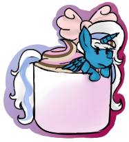 Size: 187x206 | Tagged: safe, artist:soulninja05, imported from derpibooru, oc, oc:fleurbelle, alicorn, alicorn oc, bow, cup, female, food, hair bow, horn, ice cream, mare, simple background, transparent background, wings
