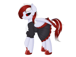 Size: 2048x1536 | Tagged: safe, anonymous artist, imported from derpibooru, oc, oc only, oc:fallen thought, pegasus, pony, derpibooru community collaboration, 2022 community collab, clothes, female, hoof shoes, simple background, slit pupils, solo, transparent background, wings