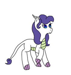 Size: 400x425 | Tagged: safe, artist:4719axey, imported from derpibooru, oc, oc only, oc:amethyst grace, dracony, hybrid, belly scales, claw hooves, female, horns, interspecies offspring, leonine tail, offspring, parent:rarity, parent:spike, parents:sparity, simple background, solo, tail, white background