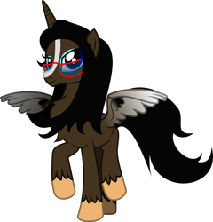 Size: 2912x3032 | Tagged: safe, artist:lincolnbrewsterfan, derpibooru exclusive, imported from derpibooru, oc, oc only, oc:maddie, alicorn, horse, derpibooru community collaboration, .svg available, 2022 community collab, alicorn oc, blaze (coat marking), blue eyes, chest fluff, coat markings, cobalt blue eyes, eyeshadow, facial markings, glasses, high res, horn, inkscape, looking at you, mad piano, makeup, oc request, ponified, requested art, simple background, smug, super mario 64, super mario bros., svg, transparent background, unshorn fetlocks, vector, wings