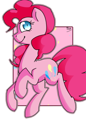 Size: 1024x1490 | Tagged: safe, artist:snowolive, imported from derpibooru, part of a set, pinkie pie, earth pony, pony, abstract background, cutie mark, female, looking at you, mare, shrunken pupils, simple background, smiling, solo, transparent background