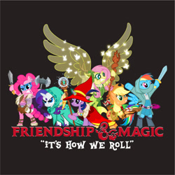 Size: 1400x1400 | Tagged: safe, imported from derpibooru, applejack, discord, fluttershy, pinkie pie, rainbow dash, rarity, twilight sparkle, dungeons and discords, adventuring party, applejack's hat, barbarian, blue eyes, blue skin, cape, cleric, clothes, cosplay, costume, cowboy hat, druid, dungeons and dragons, fantasy class, flutterdruid, green eyes, hascon, hat, hood, hooded cape, light skin, magic wand, mane six, multicolored hair, official, orange hair, orange skin, pen and paper rpg, pink hair, pink skin, purple eyes, purple hair, rainbow hair, rainbow rogue, ranger, red eyes, red hair, rogue, rpg, simple background, sword, wand, weapon, wings, wizard, yellow hair, yellow skin