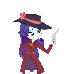 Size: 894x894 | Tagged: safe, imported from derpibooru, rarity, equestria girls, rarity investigates, clothes, detective rarity, gun, handgun, rarispy, revolver, simple background, solo, the ambassador, transparent background, trenchcoat, vector, weapon