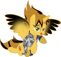 Size: 2722x2527 | Tagged: safe, artist:lincolnbrewsterfan, derpibooru exclusive, imported from derpibooru, oc, oc only, oc:killer epic, alicorn, pony, derpibooru community collaboration, .svg available, alicorn oc, anatomically incorrect, bedroom eyes, belly button, clothes, colored wings, fire, floral print, gradient wings, guitar, hawaiian shirt, hibiscus, horn, incorrect leg anatomy, inkscape, kneeling, lidded eyes, lincoln brewster, looking at you, mane, musical instrument, ponified, ponified music artist, raised hoof, shirt, simple background, smiling, smiling at you, svg, tail, transparent background, vector, wings