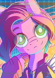 Size: 848x1200 | Tagged: safe, artist:musicfirewind, imported from derpibooru, pipp petals, pegasus, pony, clothes, g5, looking at you, my little pony: a new generation, retro