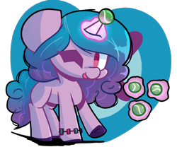 Size: 1200x1000 | Tagged: safe, artist:ronin20181, imported from derpibooru, izzy moonbow, pony, unicorn, ball, chibi, female, g5, horn, hornball, izzy's tennis ball, magic, mare, my little pony: a new generation, one eye closed, solo, telekinesis, tennis ball, that pony sure does love tennis balls