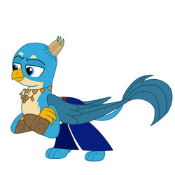 Size: 1280x1281 | Tagged: safe, artist:chanyhuman, imported from derpibooru, gallus, griffon, aladdin, bracelet, clothes, cosplay, costume, disney, genie (aladdin), jewelry, male, necklace, simple background, solo, transparent background, vector