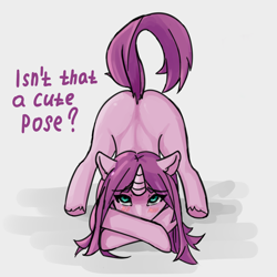 Size: 2500x2500 | Tagged: safe, artist:henko, imported from derpibooru, oc, pony, unicorn, blushing, face down ass up, high res, horn, jack-o challenge, meme