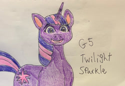 Size: 1280x878 | Tagged: safe, artist:wolfspiritclan, imported from derpibooru, twilight sparkle, pony, unicorn, g4, g4 to g5, g5, my little pony: a new generation, traditional art, unicorn twilight