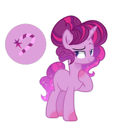 Size: 2419x2727 | Tagged: safe, artist:just-silvushka, imported from derpibooru, oc, oc only, pony, unicorn, base used, female, high res, hoof on chest, horn, magical lesbian spawn, mare, offspring, parent:pinkie pie, parent:twilight sparkle, parents:twinkie, raised hoof, simple background, smiling, solo, transparent background, unicorn oc
