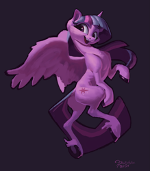 Size: 2625x3000 | Tagged: safe, artist:mindofor, imported from derpibooru, twilight sparkle, alicorn, pony, female, high res, mare, open mouth, simple background, smiling, solo, twilight sparkle (alicorn)