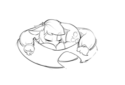 Size: 1604x1094 | Tagged: safe, artist:blue ink, imported from derpibooru, applejack, earth pony, pony, applejack's hat, cowboy hat, cute, female, hat, jackabetes, mare, sleeping, solo