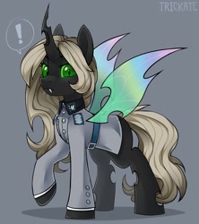 Size: 1821x2048 | Tagged: safe, artist:trickate, imported from derpibooru, oc, oc:recina, changeling queen, equestria at war mod, changeling queen oc, clothes, uniform