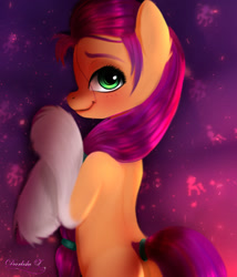 Size: 1575x1837 | Tagged: safe, artist:darksly, imported from derpibooru, sunny starscout, earth pony, pony, body pillow, butt, commission, cute, dakimakura cover, female, g5, looking at you, looking back, looking back at you, mare, my little pony: a new generation, plot, preview, rear view, smiling, smiling at you, solo, sunny starbutt, sunnybetes