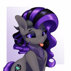 Size: 3200x3200 | Tagged: safe, artist:aquaticvibes, oc, oc only, earth pony, pony, kerchief, simple background, tongue out