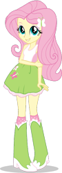 Size: 242x672 | Tagged: safe, imported from twibooru, fluttershy, equestria girls, become an equestria girl, boots, clothes, eqg promo pose set, flash game, hairclip, image, official, official art, png, shoes, simple background, skirt, sleeveless, smiling, solo, transparent background