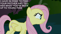 Size: 1280x720 | Tagged: safe, edit, edited screencap, editor:quoterific, imported from derpibooru, screencap, fluttershy, pegasus, pony, season 1, stare master, female, mare, solo