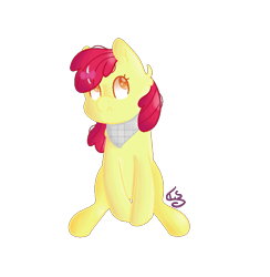 Size: 764x784 | Tagged: safe, artist:iris-swirl, imported from derpibooru, apple bloom, earth pony, pony, female, filly, neckerchief, simple background, solo, teenage apple bloom, transparent background