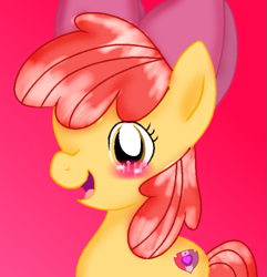 Size: 615x637 | Tagged: safe, artist:doraeartdreams-aspy, imported from derpibooru, apple bloom, earth pony, pony, adorabloom, blushing, cute, female, filly, solo