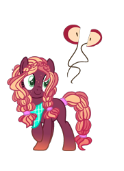 Size: 986x1364 | Tagged: safe, artist:just-silvushka, imported from derpibooru, oc, oc only, earth pony, pony, base used, braid, earth pony oc, eyelashes, female, looking back, mare, offspring, parent:big macintosh, parent:pinkie pie, parents:pinkiemac, simple background, smiling, solo, transparent background