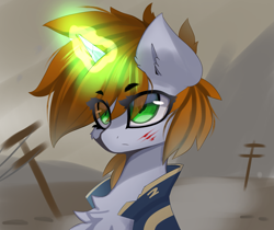 Size: 2689x2257 | Tagged: safe, artist:jfrxd, imported from derpibooru, oc, oc only, oc:littlepip, pony, unicorn, fallout equestria, bust, chest fluff, female, high res, mare, solo, telephone pole