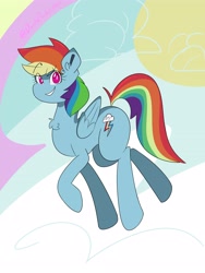 Size: 3024x4032 | Tagged: safe, artist:darkdoubloon, imported from derpibooru, rainbow dash, pegasus, pony, chest fluff, ear fluff, eyebrows, eyebrows visible through hair, female, looking at you, mare, smiling, smiling at you, solo