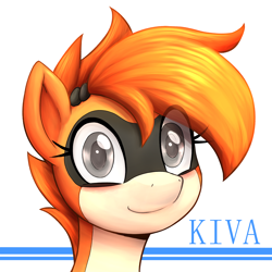 Size: 2000x2000 | Tagged: safe, artist:anearbyanimal, imported from derpibooru, oc, oc only, oc:kiva, pony, robot, robot pony, female, high res, looking at you, simple background, smiling, solo, white background