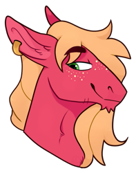 Size: 453x576 | Tagged: safe, artist:malphym, imported from derpibooru, big macintosh, earth pony, pony, alternate hairstyle, bust, ear piercing, earring, freckles, jewelry, male, piercing, simple background, solo, stallion, transparent background