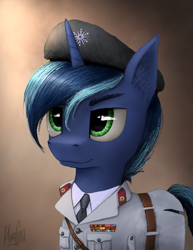 Size: 1300x1681 | Tagged: safe, artist:magfen, imported from derpibooru, oc, oc only, oc:arstotzka reptov, pony, unicorn, equestria at war mod, solo