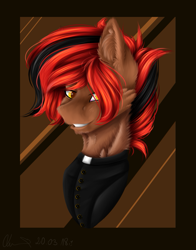 Size: 1017x1299 | Tagged: safe, artist:lunciakkk, imported from derpibooru, oc, oc only, oc:simir, pony, bust, cheek fluff, chest fluff, commission, ear fluff, fluffy, portrait, solo