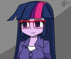 Size: 1022x858 | Tagged: safe, artist:genericmlp, imported from derpibooru, twilight sparkle, equestria girls, clothes, glasses, solo